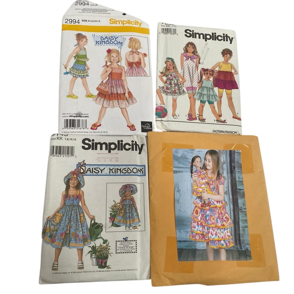 Simplicity Sewing Pattern Daisy Kingdom 2994 8145 + 7852 Dress Sundress -4 total
